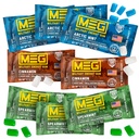 MEG - Gum de energia militar 100mg de cafeína por peça + Aumentar a energia + Aumentar o desempenho físico + Multi Flavores de hortelã do Ártico, Spearmint, & Cinnamon + 8 Packs (40 Count)