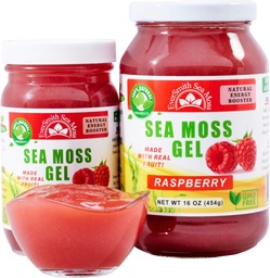 Wildcrafted Irish Sea Moss Gel □ Made in USA Rico em Vitaminas & Minerals □ Sea Moss Gel Raw □ Suplemento nutricional □ Framboesa (16 onças)