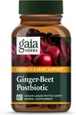 Gaia Herbs Ginger-Beet Postbiótico - Suplemento para Gut & Heart Health Support - Made with Organic Fermented Beets & Ginger - Livre de Dairy, Soy & Gluten - 60 Cápsulas Vegan (30 Servings)