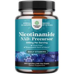 Vitamina B3 Niacinamida 500mg Cápsulas - Mitocondrial Energia e Potent Skin Supplement - AKA Vitamina B3 Niacin 500mg Flush Free e Nicotinamida 500mg - Flush Free Niacin Supplement - 240