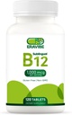 Vitamina B12 1000 mcg, 120 comprimidos, Sabor de cereja natural, Sem glúten, Não-GMO, Livre de açúcar, Solução rápida