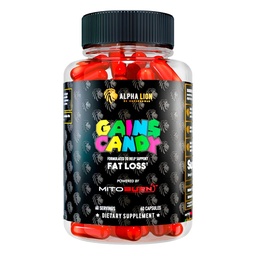 ALPHA LION ganha doces, suplementos de pílulas que suportam perda de peso, apetite supressor, Keto-Diet amigável, diminuir a gordura corporal, atualizar energia e desempenho de treino, 60 cápsulas (MitoBurn®)