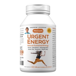 ANDREW LESSMAN Urgent Energy 30 Cápsulas - Fornece um meio seguro, saudável de aumentar os níveis de energia e sentimentos de bem-estar, chá verde, guarana, Ginseng, geléia real, Ashwagandha, B-Complex
