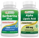 Melhores naturais Berberine Plus 1000mg & ácido alfa lipoico 600 mg