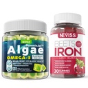 Vegan Omega 3 chicletes 1000mg + Suplemento de ferro 12,5mg