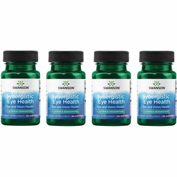 Swanson Lutein & Zeaxantina Visão Sinergística da Saúde dos Olhos Retina Macula Suplemento (Lutein 20 mg & OmniXan Zeaxantina 2 mg) 60 Softgels Sgels (4 embalagem)