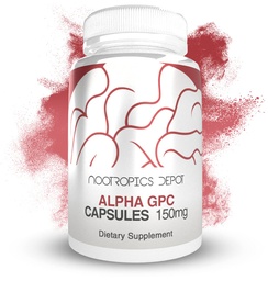 Nootropics Depot Alpha GPC Cápsulas .. 150mg .. 60 Contagem .. Suplemento de colina .. Suplemento de saúde cerebral .. Suporta função cerebral saudável .