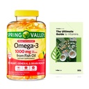 Spring Valley Omega-3 de óleo de peixe 1000 mg, Cuidado máximo, 120 Count + VitaMax Vitamina Guia exclusivo (2 itens)