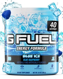G Combustível Blue Ice Energy Drink Powder, Mistura de cafeína pré-treino para jogos, Amino sem foco de açúcar, Vitamina + antioxidantes, 9,9 oz (framboesa azul, 40 Servings)