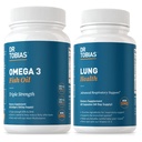 Dr. Tobias Omega 3 Fish Oil & Lung Health Supplements for Heart, Brain & Immune Support, Lung Cleanse & Detox Formula para Bronquial & Sistema Respiratório, 60 Cápsulas