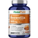 NusaPure Boswellia Serrata 10.000 mg Por Veggie Caps 200 Contagem (Ext. 20:1, Não-GMO, Vegan, Bioperine) Ayurvedic Herb: Indian Olibanum, Frankincense