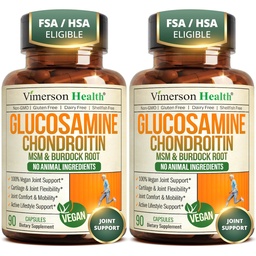 Glucosamina Chondroitin HSH – Suplemento de apoio conjunto para mulheres e homens com glucosamina Sulfate 1500 mg, Chondroitin e HSH – para Cartilagem, Saúde Comum e Flexibilidade – 2 Pack, Vegan