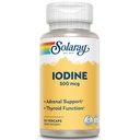 Solaray Iodine 500 mcg, Iodine Suplemento para Apoio Adrenal saudável e tireóide, Energia, Metabolismo, e Foco, Iodeto de potássio, Vegan, 60-Day Money-Back Garantia, 30 Servings, 30 VegCaps