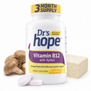 Vitamina B12 1000 Mcg, B12 Vitaminas 1000 Mcg Ajuda a aumentar o metabolismo, produção de energia e suporte do sistema nervoso, 90 comprimidos mastigáveis - 1 comprimido por serviço, não-GMO e sem glúten