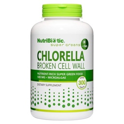 NutriBiotic- chlorela Super Green Food 500 mg 300 Tabs □ Parede celular quebrada Nutriente-Rich Microalgas, Água cultivada Superalimento