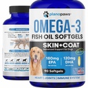 Ómega 3 Óleo de peixe para cães - Óleo de salmão para cães - Suplemento de óleo de peixe de cão Pode ajudar a derramar, alergia, Itch alívio - Suporta pele seca, articulações - Pele de cão e casaco Suplemento - 90 Pills de óleo de peixe EPA DHA
