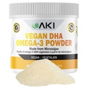 AKI Omega 3 DHA Micro Algas em pó Suplementos - Vitamina Keto Baseada em Planta - Alternativa ao óleo de peixe ou krill - Vegan & Non-GMO (4.58 onças/130g)
