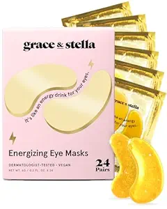 grace & stella Prêmio Ganhando Sob Máscara de Olho - Essenciais de viagem - Presentes de Aniversário para Mulheres - Gel Eye Patches para Círculos Negros, Olhos Puffy, Rugas, Sacos Undereye - Vegan - Self Care (24 pares, ouro)