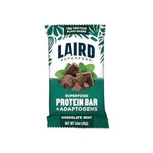 Barras de Proteínas Funcionais Superalimentares Laird – Barra de Proteínas, mas melhor com ingredientes reais, Cogumelos Funcionais 10g Proteína Baseada em Plantas, 6g Fibra - Não-GMO - Chocolate de Menta, 10 Count (Pack of 1)