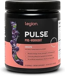LEGION- Todos os óxidos nitricos naturais pré-treino bebida para aumentar a energia, creatina livre, naturalmente adoçado, Beta Alanine, Citrulina, Alpha GPC (Grape)