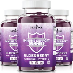 NOVA IDADE Sistema Imune Suporte chicletes - Sambucus Black Elderberry chicletes com vitamina C e zinco (imune Suporte 180 chicletes)