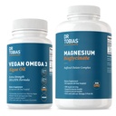 Dr. Tobias Vegan Omega 3 Óleo de Algas e Magnésio Bisglicinato, Apoio ao Bem-Estar Essencial para o Coração, Cérebro, Músculo, e Saúde Óssea, Não-GMO, Vegan