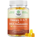 Vegetarian Omega 3 Gummies para Adultos - Vegetarian Omega 3 6 9 DHA Gummies para a saúde do osso do cérebro e coração e apoio conjunto - Arroto Halal Fish Free Plant Based Suplemento Homens
