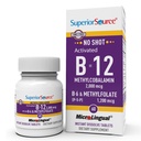 Fonte Superior Sem Tiro Vitamina B-12 Metilcobalamina 2000 mcg, B-6, & Metilfolato 1200 mcg - Suporta Energia, Cérebro e Saúde do Coração - Bariátrico - 60 Comprimidos Dissolvedores Sublinguais