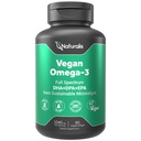 Naturalis Vegan Omega 3 DHA, EPA & DPA de Algae - Sociedade Vegan Certified, Sustainable Sourced, True Full Spectrum - 60 Veggie Softgels (Carragenina Livre)