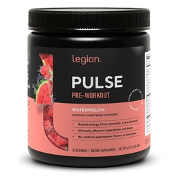 LEGION- Todos os óxido nítrico natural pré-treino bebida para aumentar a energia, Creatina livre, naturalmente adoçado, Beta Alanine, Citrulina, Alpha GPC (Melancia)