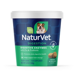 NaturVet – Enzimas Digestivas - Mais Probióticos e Prebióticos – Ajuda a mudar dieta de suporte e um trato digestivo saudável – para cães (Mastigação suave, 70 Conde)