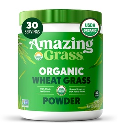 Pó de grama de trigo incrível: 100% de grama de trigo de folha inteira pó para energia, Detox e suporte de imunidade, Chlorophyll fornecendo verdes, 30 Servings