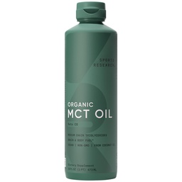Pesquisa esportiva Keto MCT Óleo de cocos orgânicos - Combustível ácido gordo para o corpo + cérebro - Ingrediente único C8 Ácido caprílico - Perfeito em café, chá, & Mais - Não-GMO & Vegan - Sem sabor (16 Oz)