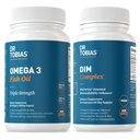 Dr. Tobias Omega 3 Óleo de peixe e DIM Suplementos complexos, Suporta coração, função imune do cérebro e equilíbrio hormonal para mulheres e homens com bioperine, extrato de Borccoli e cálcio D-Glucarato, 60 cápsulas
