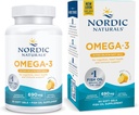 Naturals nórdicos Omega-3 em Gelatina de peixe, sabor limão - 60 Gels de peixe - 690 mg Omega-3 - Óleo de peixe - EPA & DHA - Suporte imunológico, Saúde do Cérebro & Coração, Bem-estar Optimal - Não-GMO - 30 Servings