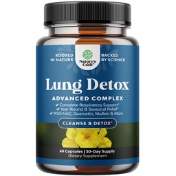 Cápsulas de Folha de Detox Pulmonar Mullein - Complexo de Limpeza de Pulmão Purificante Mullein Lung com NAC Quercetin & Cordyceps Extracts - Suplemento Respiratório de Folha Herb para Imunidade de Sinus e Suporte Respiratório 60ct