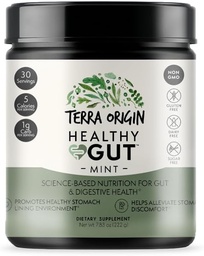 TERRA ORIGIN Sadio sabor de hortelã 30-Servições com L-Glutamina, Zinco, Glucosamina, Slippery Elm Bark, Marshmallow Root e mais!