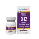 Fonte superior NO Shot Advanced B-12 2.000 mcg B-6 / Ácido Fólico 600 mcg - Ácido Fólico para Mulheres e Homens - B Suplemento Vitaminas Suporta energia e saúde celular - 60 comprimidos de dissolução sublingual