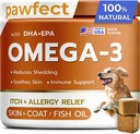 PAWFECTCHEW óleo de peixe Omega 3 para cães - Alergia Alívio - Saúde comum - Itch alívio, derramamento - Pele e casaco Suplemento - Alaskan Salmon Oil Chews - Omega 3 6 9 - EPA & DHA ácidos gordos