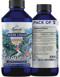 Optivida Saúde Coloidal Prata Líquido (2 Pack) – Premium Nano Silver Coloidal Supplement for Daily Wellness & Imune Support, Natural Liquid Silver Hydrosol para Adultos e Crianças, Não-GMO, Gluten-Free