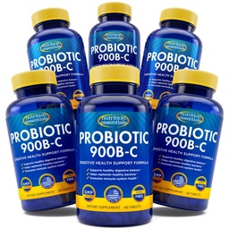 Nutrition Essentials GMP Certificado Probiótico Suplemento Dietário 6 Garrafas 360 Cápsulas