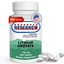 Dr. Hans Nieper Lithium Orotate 5mg, 200 Contagem, Testado em laboratório, Não-GMO, Gluten Free, Vegan Friendly, Suporta saúde cerebral