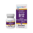 Fonte Superior Sem Tiro Vitamina B-12 Cyanocobalamina 5000 mcg, B-6, Ácido Fólico 800 mcg - Apoio Cérebro e Saúde do Coração - Ajuda Níveis de Energia Natural - 100 Comprimidos Dissolventes Sublingual