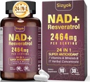 NAD Suplemento, NAD lipossomal+ Suplemento com Resveratrol, NAD Resveratrol Suplemento - Boost NAD+ para Defesa do Envelhecimento, Energia, Foco - Cápsulas Ultra Antioxidantes,87