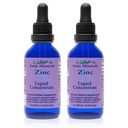 Eidon Ionic Minerals Concentrado de zinco líquido - Ionic Zinc Sulfate Supplement Drops para homens, mulheres e crianças, suporte sistema imunológico, cabelo e pele, fígado e saúde renal - 2 onças, 2 pacote