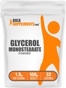 BulkSuplementos.com Glicerol Monostearato de Pó - Suplemento de Glicerol, GMS Pó - Sem sabor, Grau Alimentar e Glúten Livre, 1,5g por serviço, 100g (3,5 onças) (Pacote de 1)