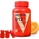 Vitamina B12 D3 Gummies Vegan - 90 Contagem I 1000 MCG Metil B12 & 5000 UI Suplementos mastigáveis vitamina D para adultos e crianças - Imune Health & Daily Energy Boost - Não-GMO, Laranja