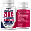 Zinc Quercetin 500mg com vitamina D e C Antioxidante Imune Supplement de alta potência Quercetin Zinc para homens e mulheres - Gluten, Soy, & Dairy Free - 60 Count (Pack of 1)