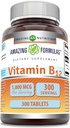 Fórmulas surpreendentes Suplemento de vitamina B12 1000 Mcg por serviço . Comprimidos . Não-GMO . Sem glúten . Made in USA (1 Pack, 300 Count)