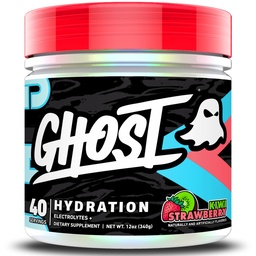 Hidratação de GHOST, Morango Kiwi, 40 Serv, Pó de Eletrolítico - Beber Suplemento Mix com Magnésio, Potésio, Cálcio, Vitamina C & Taurine para Energia & Endurance - Vegan, Livre de Soja, Açúcar & Glúten